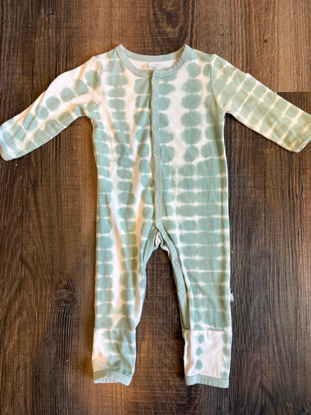 Kyte BABY Green and White Tie-Dye One-Piece